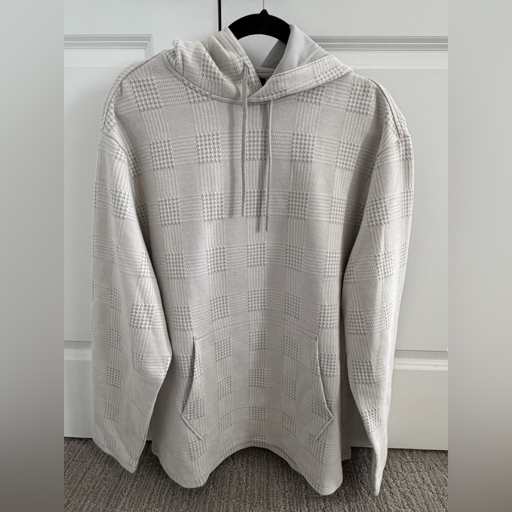Men's Gray Checkered Hoodie